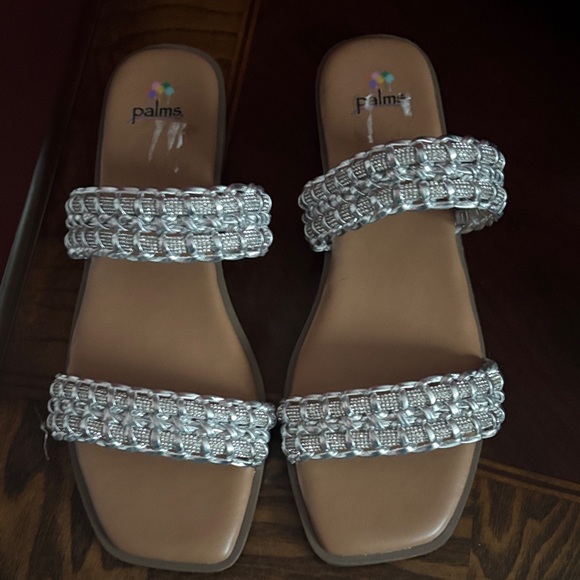 Palms Silver sparkly slide on Women's Sandals size 9m - Picture 1 of 2